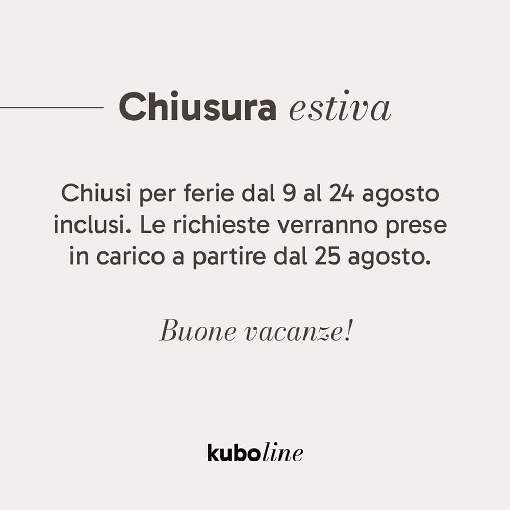 Popup chiusura estiva 2025 - Chiusi per ferie dal 9 al 24 agosto inclusi. Le richieste verranno prese in carico a partire dal 25 agosto. Buone vacanze!