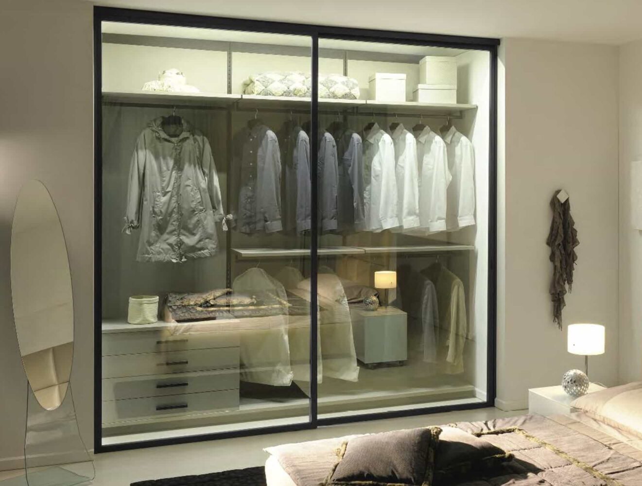 Sliding door slim composition 07 lit